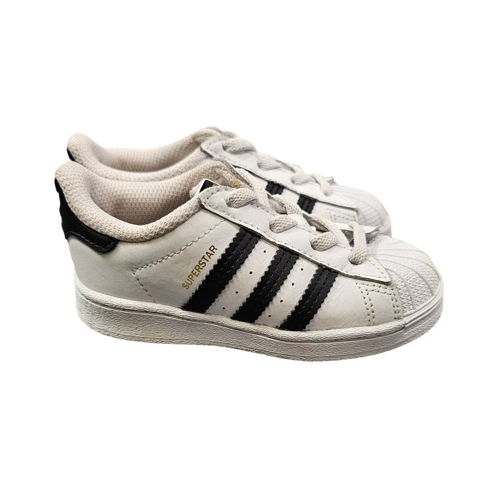 Adidas Originals Superstar El Toddler White Black Sneaker Shoes FU7717 Size 7.5K
